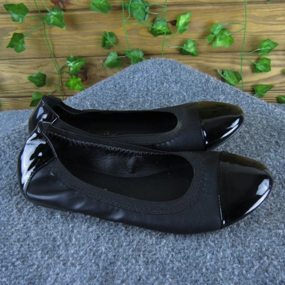 Dream Pairs Women's 7 Black Synthetic Ballet Flats Cap Toe Comfort Slip-On Shoes